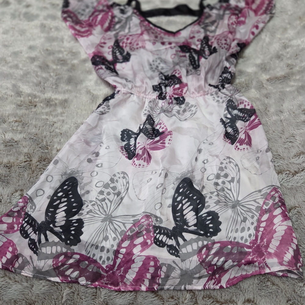 Peppe Peluso Pink and Black Butterfly Dress